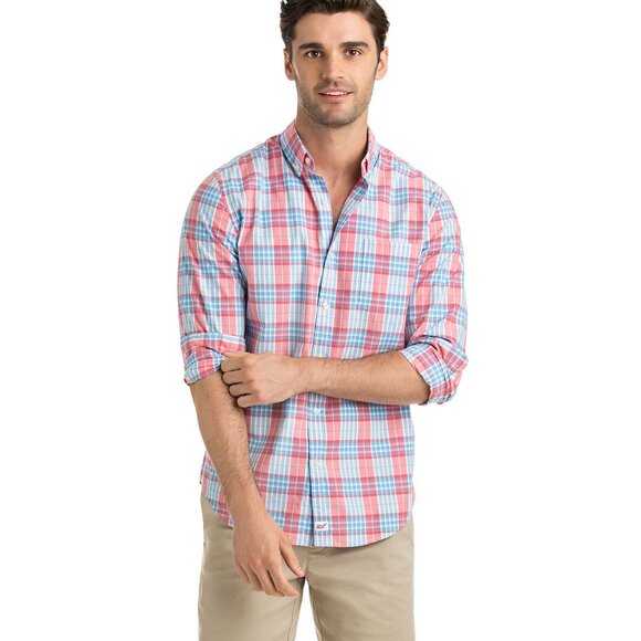 SOLD Vineyard Vines Harrigans Plaid Slim Murray Shirt Size L - Picture 1 of 8